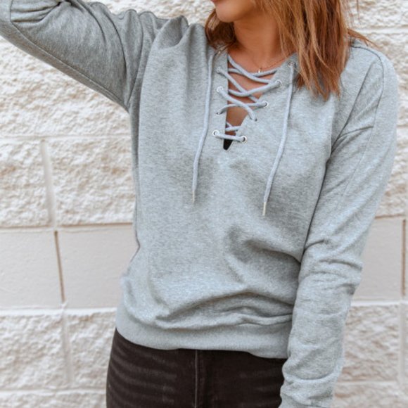 💜 New Grey Casual Hoodie - Picture 3 of 5